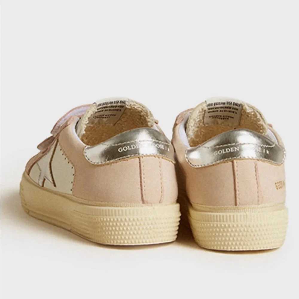 Golden Goose Kids Cream and Pink Sneakers